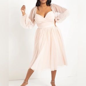 NWT Eloquii x Nabela Noor Blush Chiffon Dress